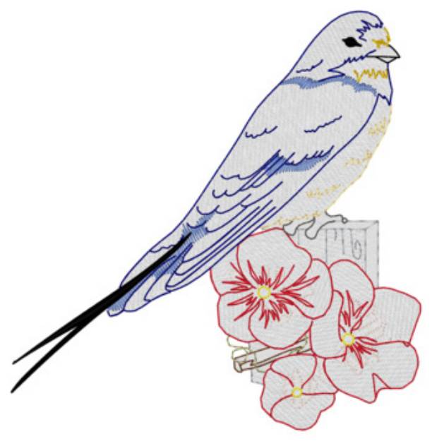 Picture of Barn Swallow Machine Embroidery Design