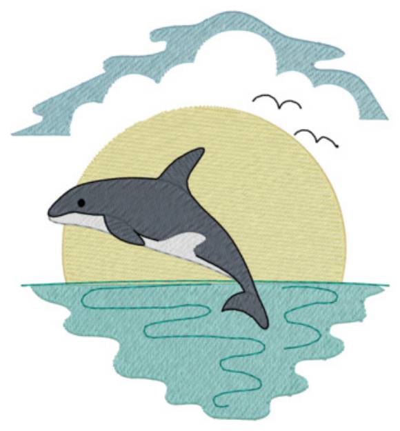 Picture of Orca At Sunset Machine Embroidery Design