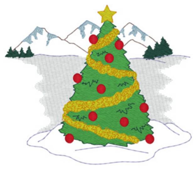 Picture of Xmas Tree Machine Embroidery Design