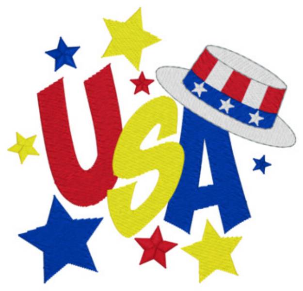 Picture of Usa Machine Embroidery Design