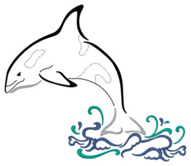 Picture of Orca Outline Machine Embroidery Design