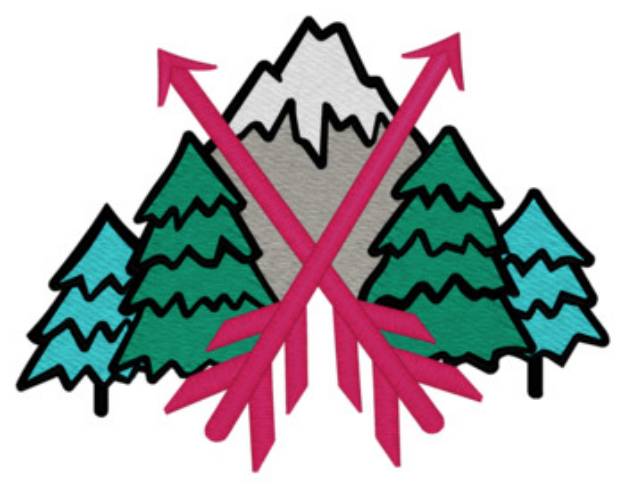 Picture of Mountains W/arrows Machine Embroidery Design