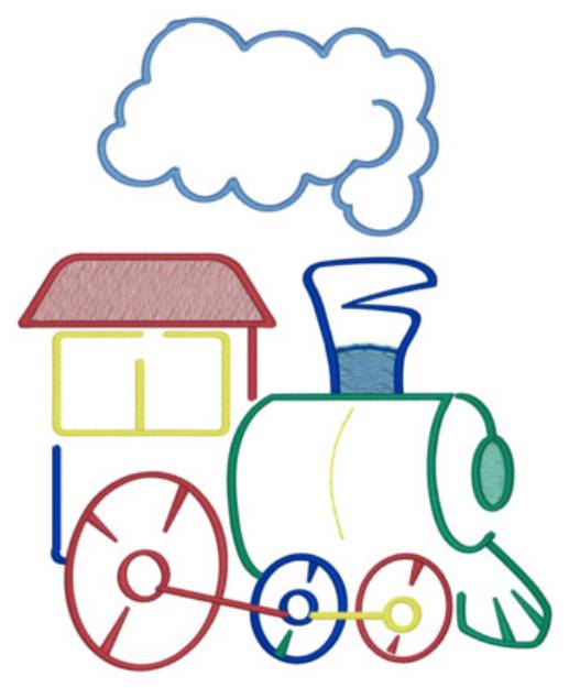 Picture of Train Outline Machine Embroidery Design