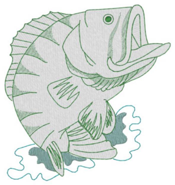 Picture of Bass Machine Embroidery Design