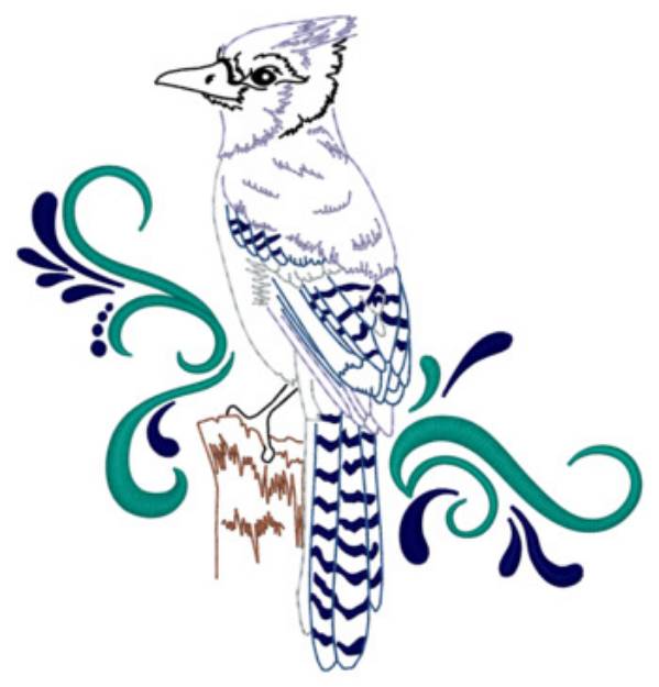 Picture of Bluejay Machine Embroidery Design