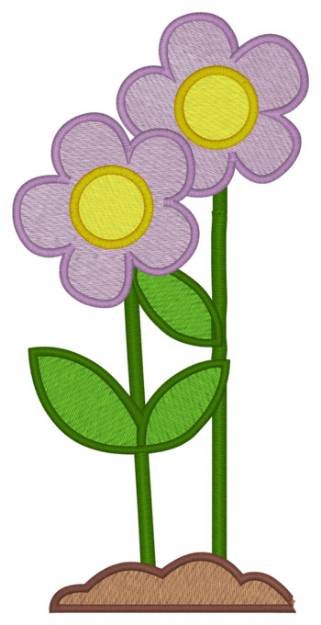 Picture of Standing Flowers Machine Embroidery Design