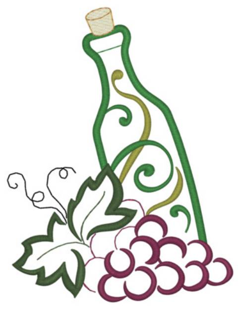 Picture of Wine Bottle Machine Embroidery Design