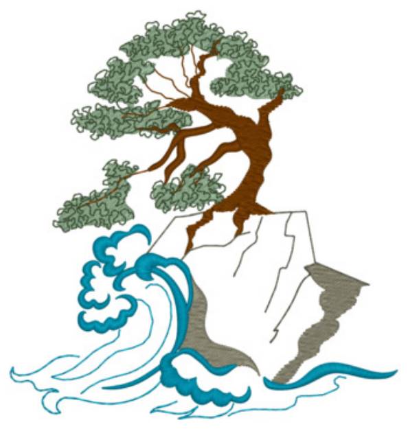 Picture of Oriental Tree Machine Embroidery Design