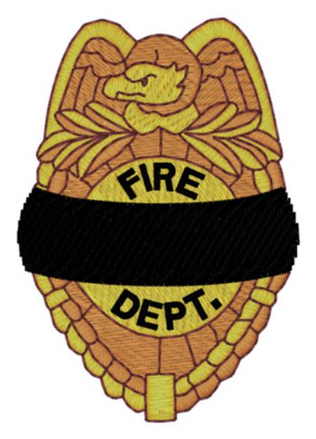 Picture of Sm. Fire Badge W/band Machine Embroidery Design