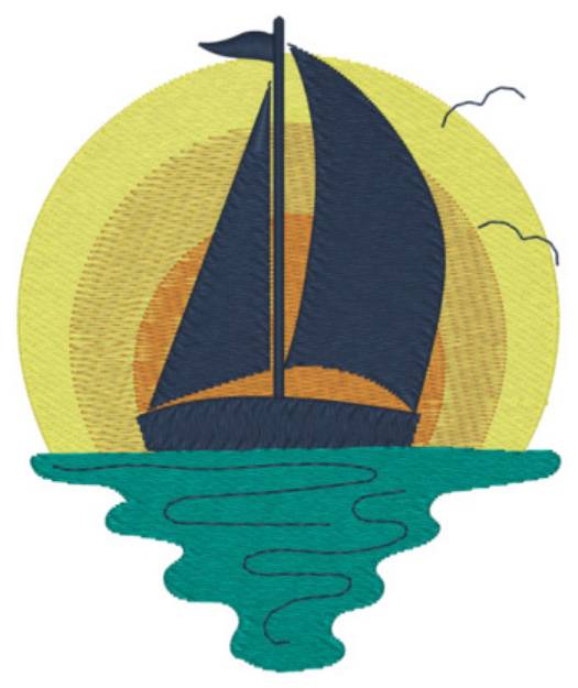 Picture of Sailboat Machine Embroidery Design