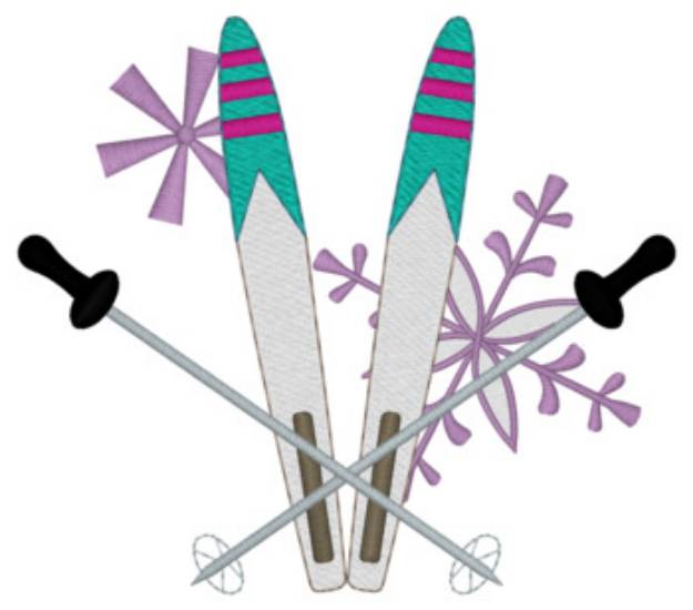 Picture of Skiing Machine Embroidery Design