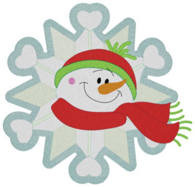 Picture of Snowflake Snowman Machine Embroidery Design