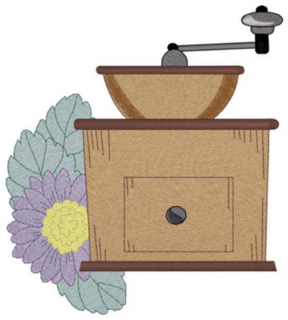 Picture of Coffee Grinder Machine Embroidery Design