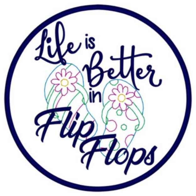 Picture of Flip Flops Applique Machine Embroidery Design