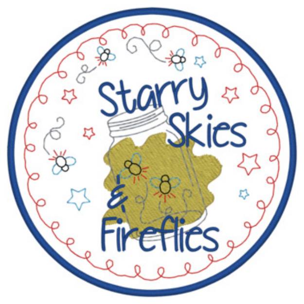 Picture of Firefly Applique Machine Embroidery Design