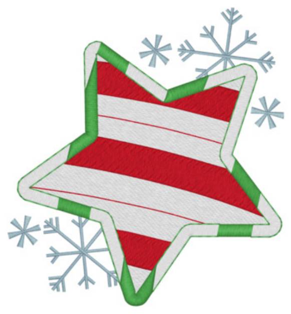 Picture of Candy Cane Star Machine Embroidery Design