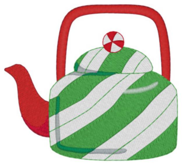 Picture of Candy Striped Teapot Machine Embroidery Design