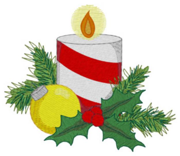 Picture of Xmas Candle Machine Embroidery Design