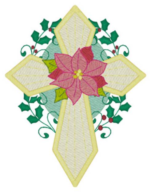 Picture of Sm. Christmas Cross Machine Embroidery Design