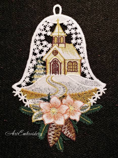 Picture of FSL Christmas Bell Machine Embroidery Design