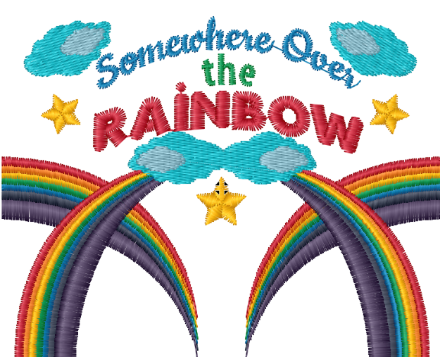 Picture of Somewhere Over The Rainbow Machine Embroidery Design