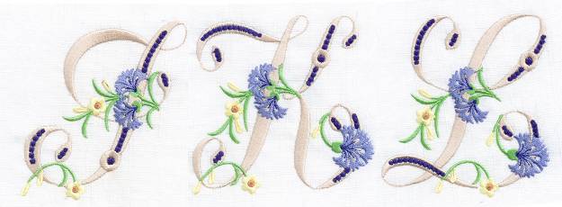 Picture of CORNFLOWER MONOGRAMS Embroidery Project Pack