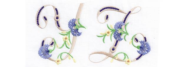 Picture of CORNFLOWER MONOGRAMS Embroidery Project Pack