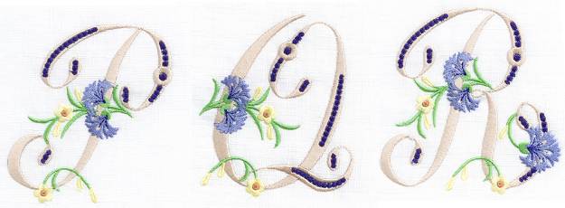 Picture of CORNFLOWER MONOGRAMS Embroidery Project Pack