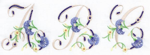 Picture of CORNFLOWER MONOGRAMS Embroidery Project Pack