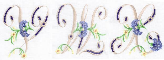 Picture of CORNFLOWER MONOGRAMS Embroidery Project Pack