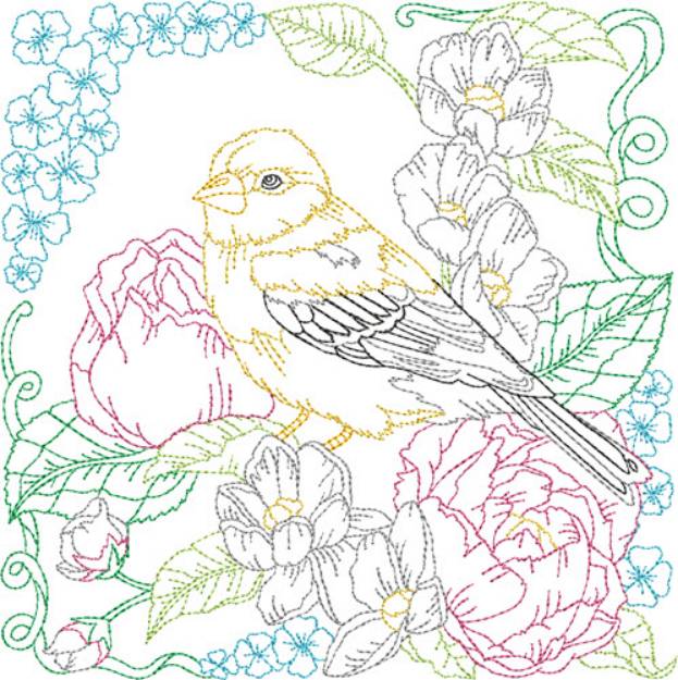 Picture of Goldfinch Machine Embroidery Design