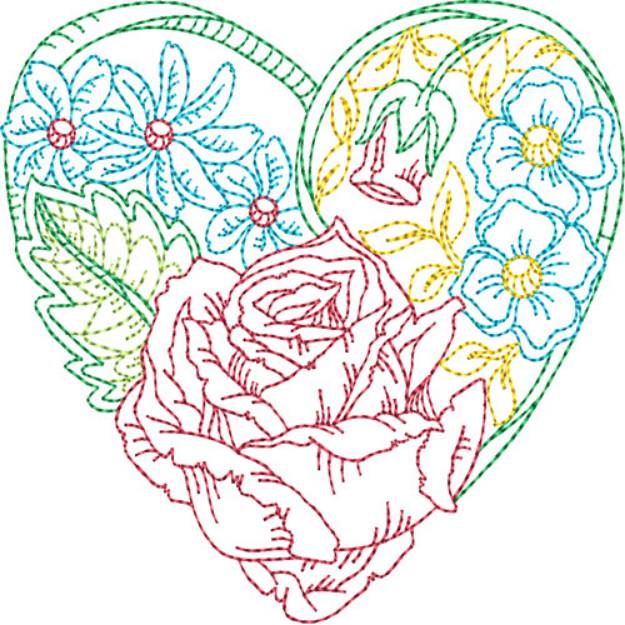 Picture of Hearts & Flowers Machine Embroidery Design