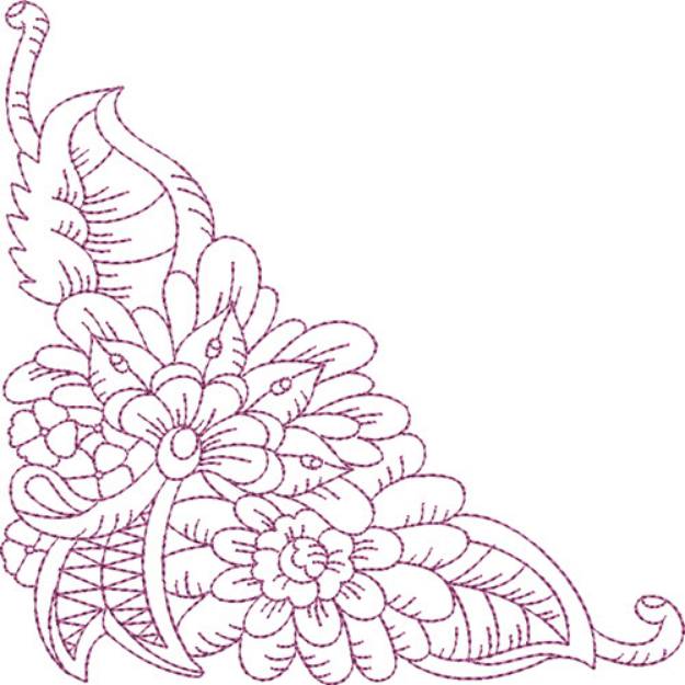 Picture of Floral Corner Machine Embroidery Design