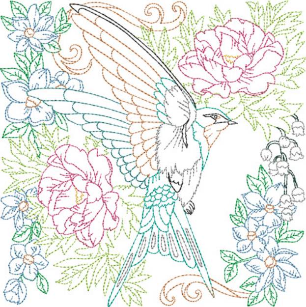 Picture of Bluebird Machine Embroidery Design