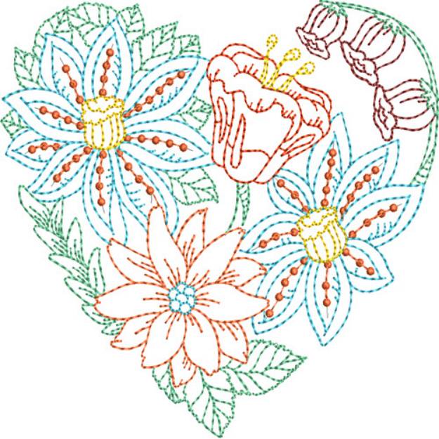 Picture of Hearts & Flowers Machine Embroidery Design