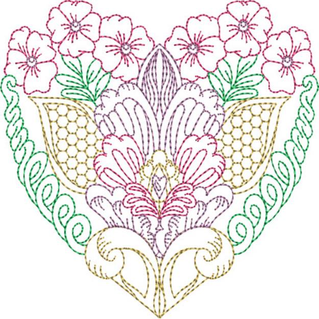 Picture of Hearts & Flowers Machine Embroidery Design