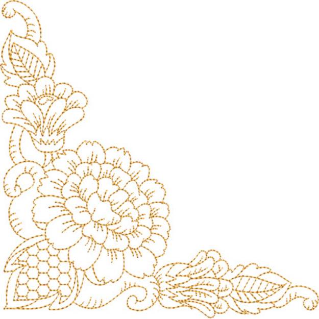 Picture of Floral Corner Machine Embroidery Design