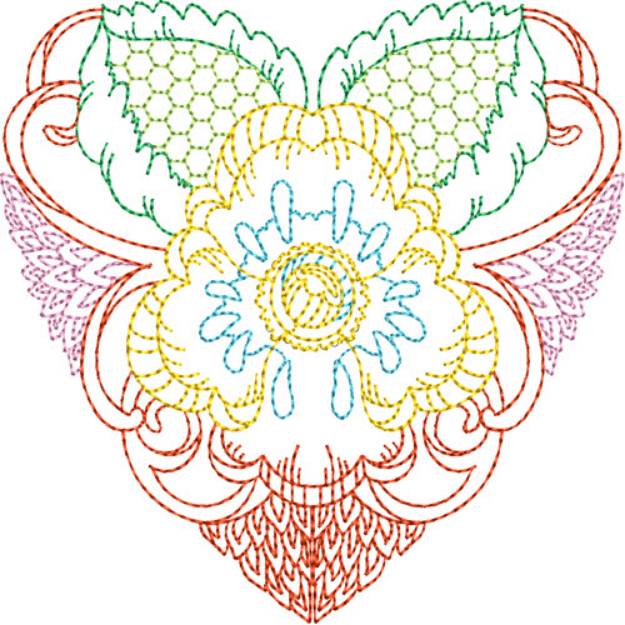 Picture of Hearts & Flowers Machine Embroidery Design