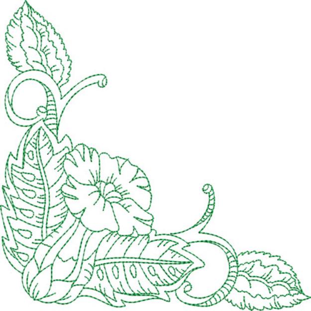 Picture of Floral Corner Machine Embroidery Design