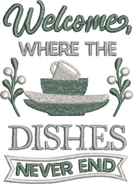 Picture of Where the Dishes Never End Machine Embroidery Design