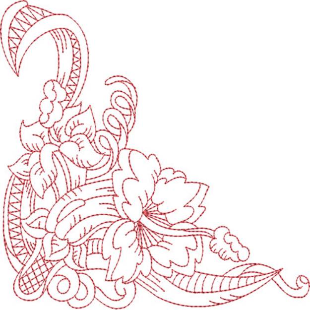 Picture of Floral Corner Machine Embroidery Design