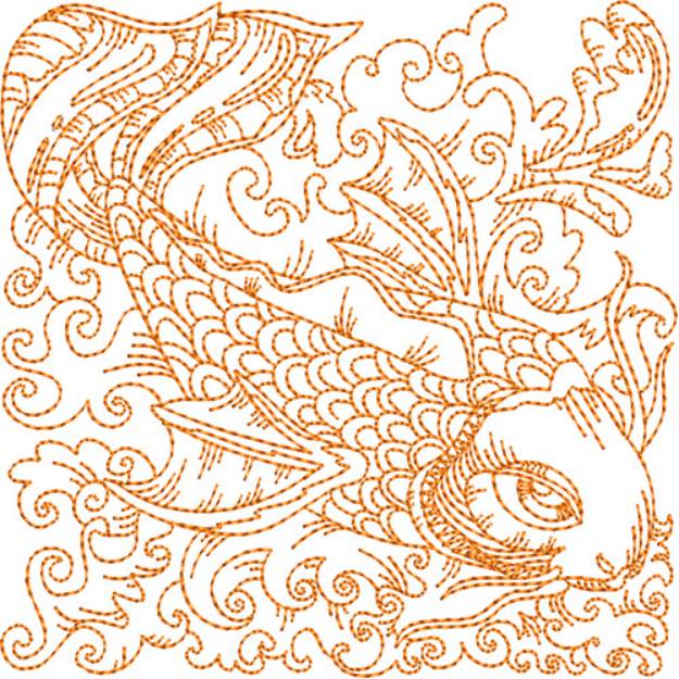 Picture of Koi Fish Machine Embroidery Design