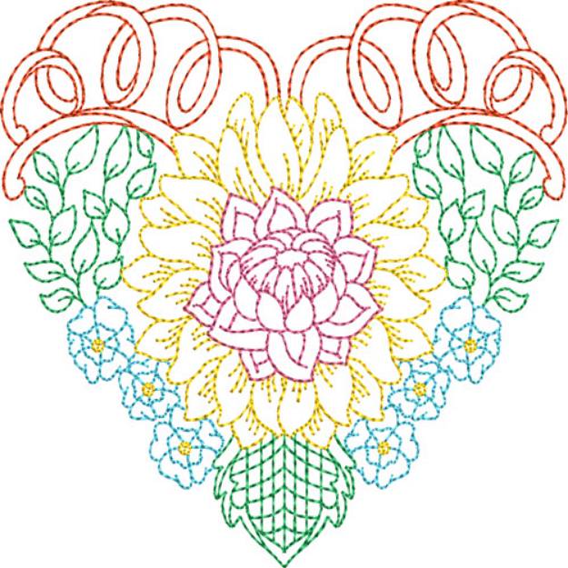 Picture of Hearts & Flowers Machine Embroidery Design