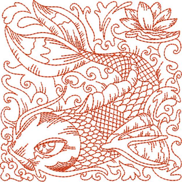 Picture of Koi Fish Machine Embroidery Design