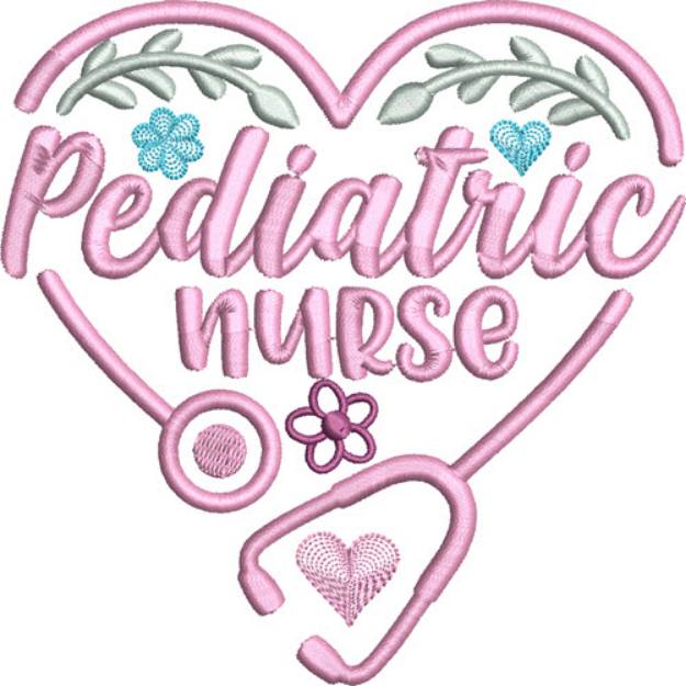 Picture of Nurse Hearts Pediatric Nurse Machine Embroidery Design