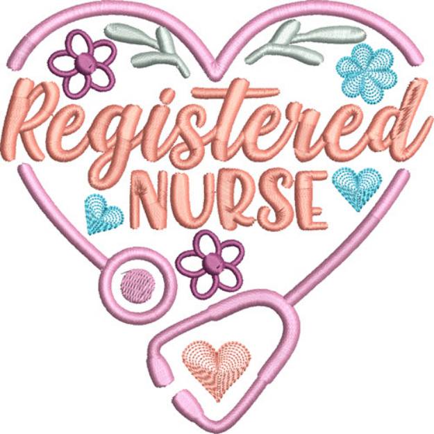 Picture of Nurse Hearts Registered Nurse Machine Embroidery Design