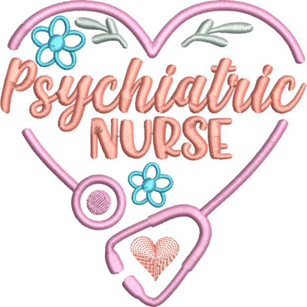 Picture of Nurse Hearts Psychiatric Nurse Machine Embroidery Design