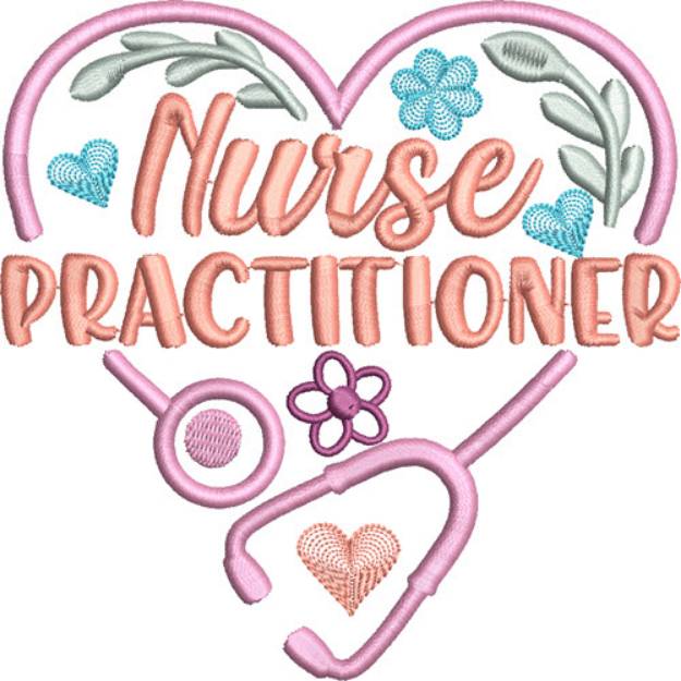 Picture of Nurse Hearts Practitioner Nurse Machine Embroidery Design