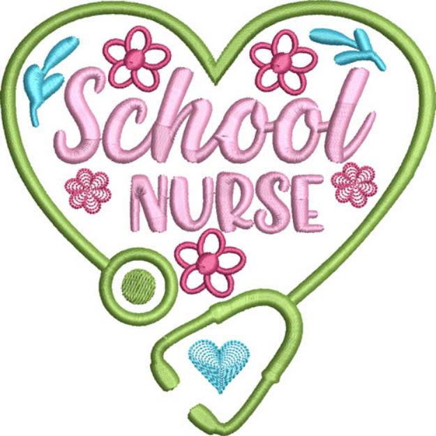 Picture of Nurse Hearts School Nurse Machine Embroidery Design