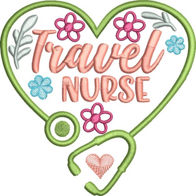 Picture of Nurse Hearts Travel Nurse Machine Embroidery Design